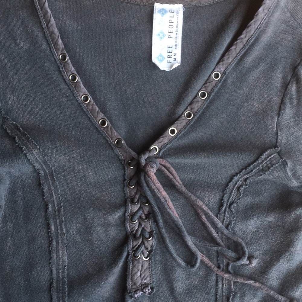Free People long sleeve distressed shirt - Picture 4 of 8